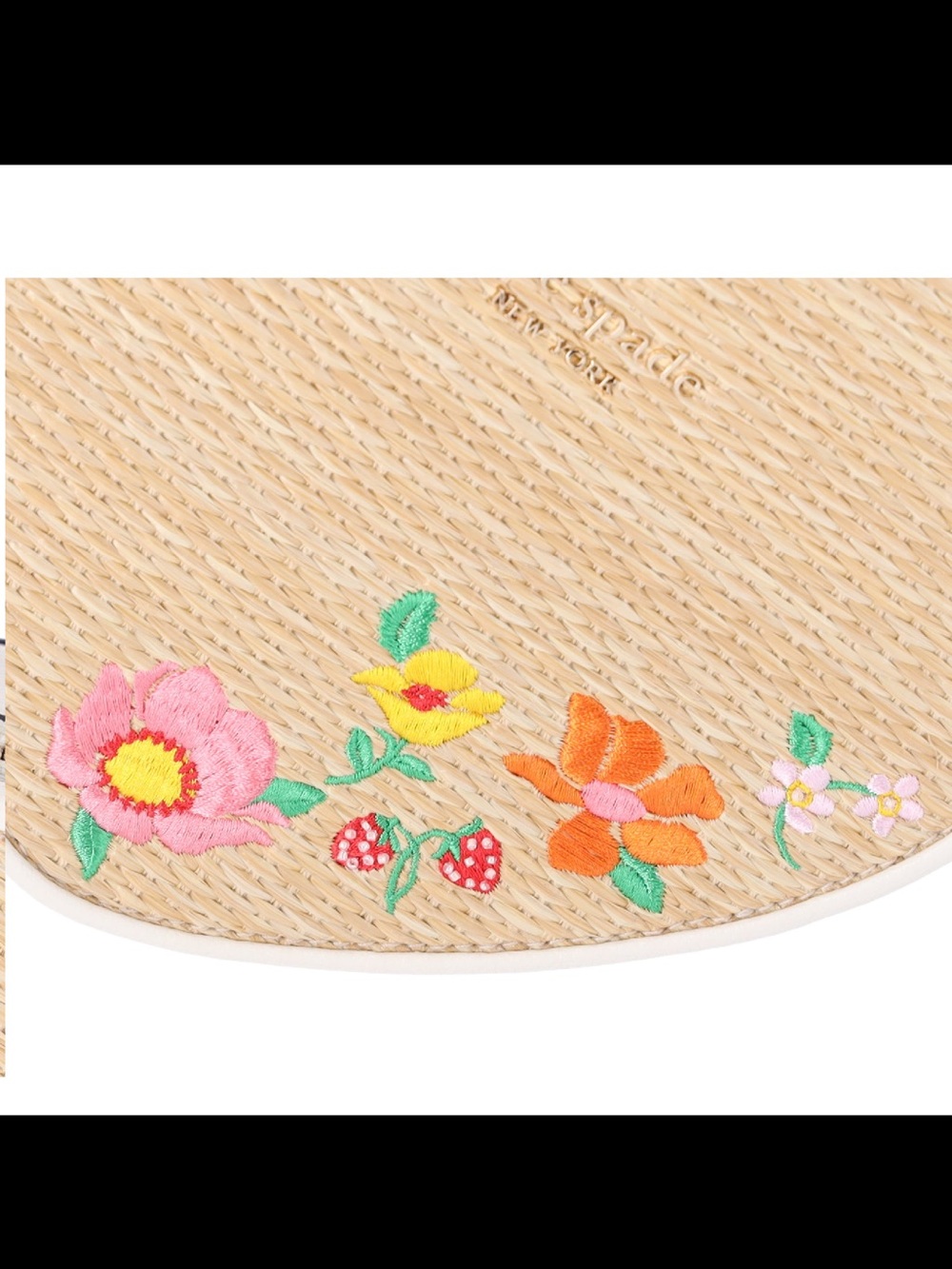 Kate Spade Love Shack Rattan Heart Purse Flowers Embroidered Meringue Multi - Picture 4 of 9